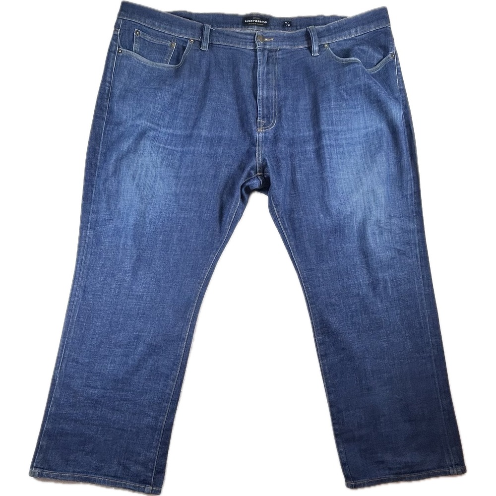 Lucky Brand 181 Relaxed Straight Jeans Mens 48x30 Blue Denim Big Tall